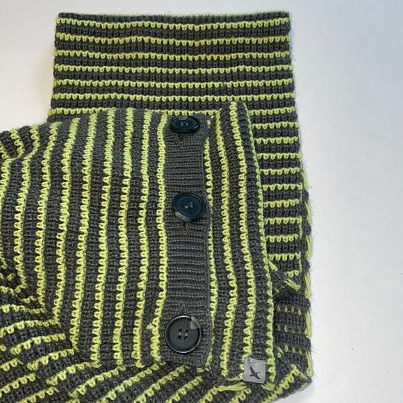 Eddie Bauer stripe convertible 3 button knit scarf - Picture 1 of 13